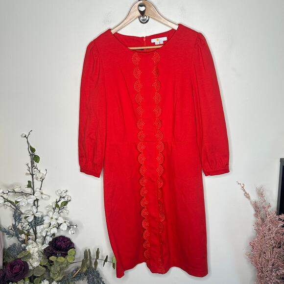 BODEN Alexandra Ponte Dress Post Box Red Sz 10R {3E18} - Picture 2 of 5